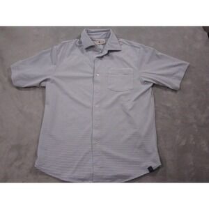 Onward Reserve Shirt Mens Small Blue Striped Short Sleeve Button Down Stretch